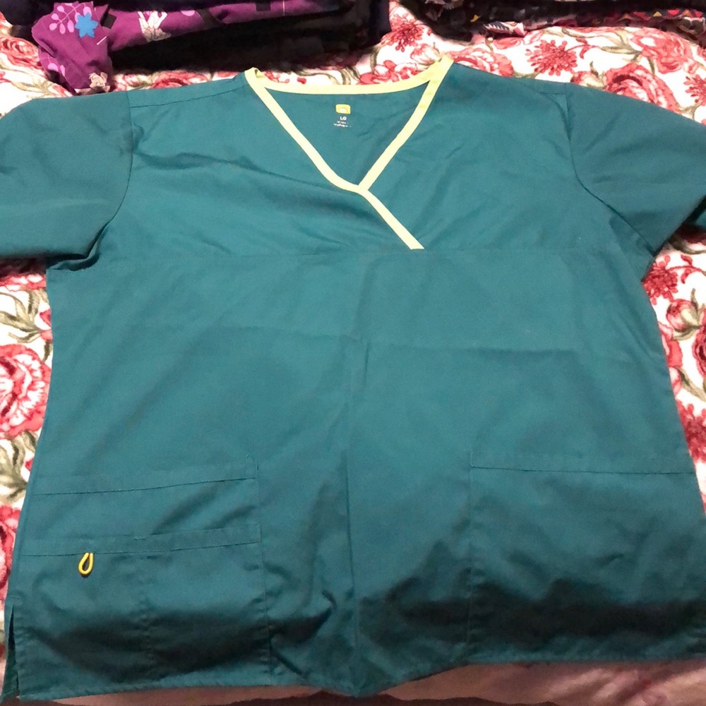 Green scrub top